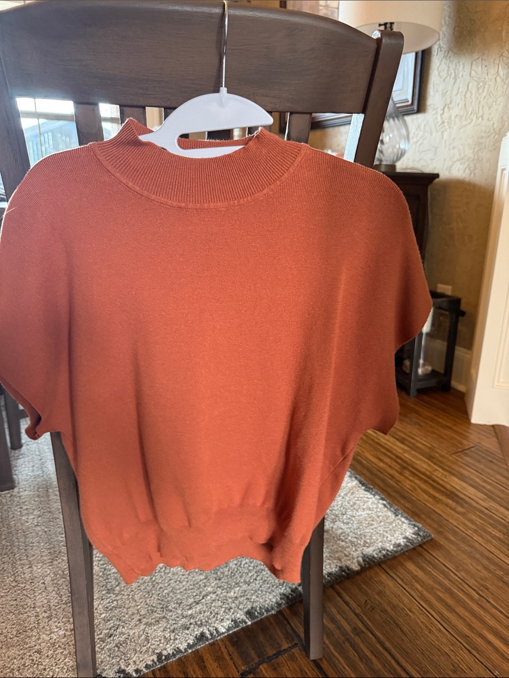 eesome Rust Orange Cropped Sweater Top